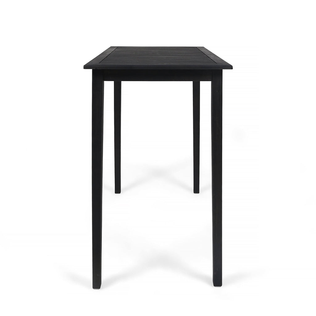 Acacia Wood Rectangle Bar Table Dark Gray E750