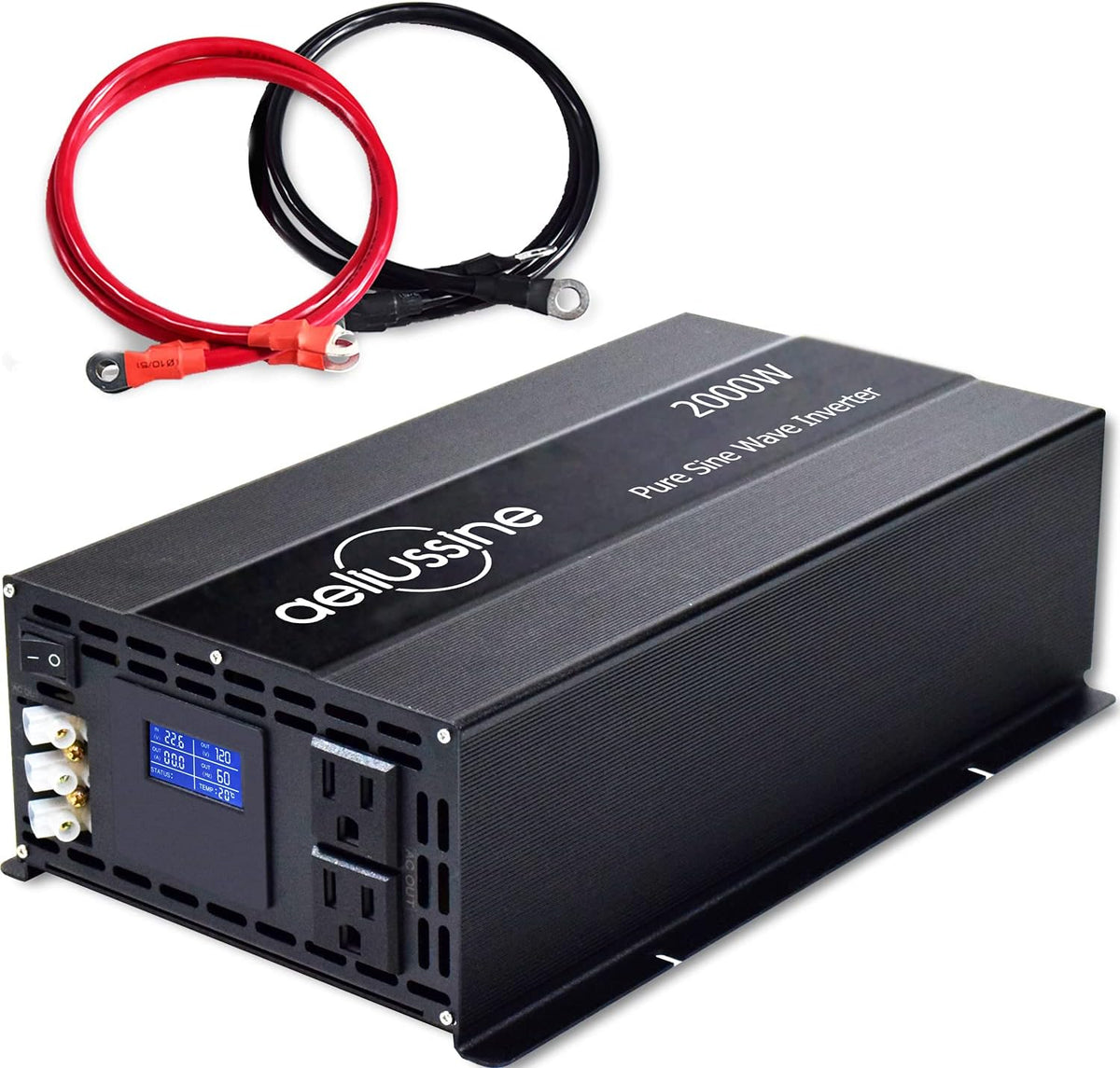 2000W Pure Sine Wave Power Inverter 48V DC to AC 110V 120V with Hardwire Terminal LCD Display Q71466
