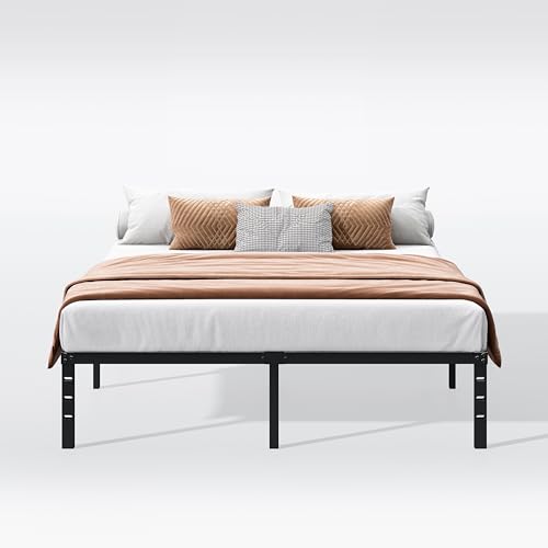 18 Inch Black Metal Platform Full Bed Frame E436972