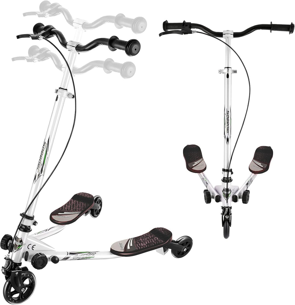 Foldable 3 Wheel Wiggle Scooter with Adjustable Height Handle, Pack of 2 T264958