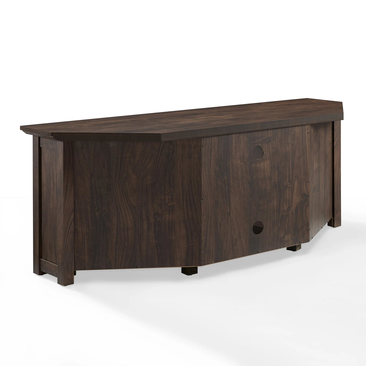 58" Rustic Wood Corner TV Stand in Dark Walnut B70401