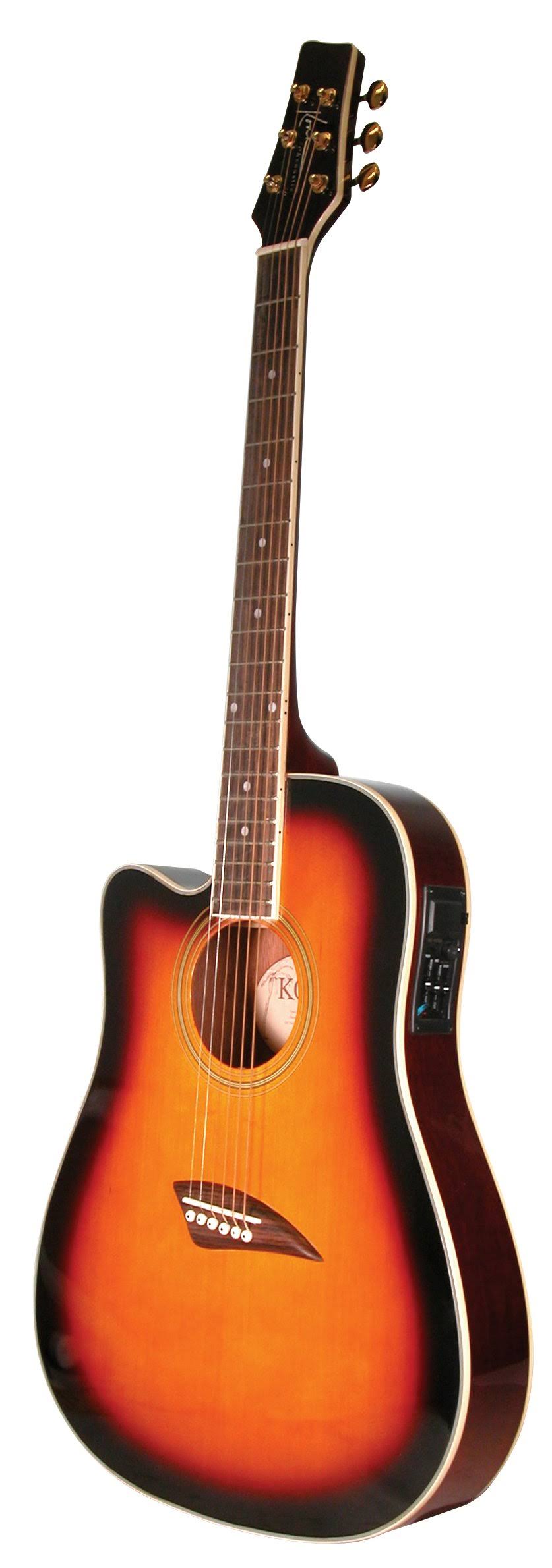 Left Handed Thin Body Acoustic Electric Guitar Sunburst V59724