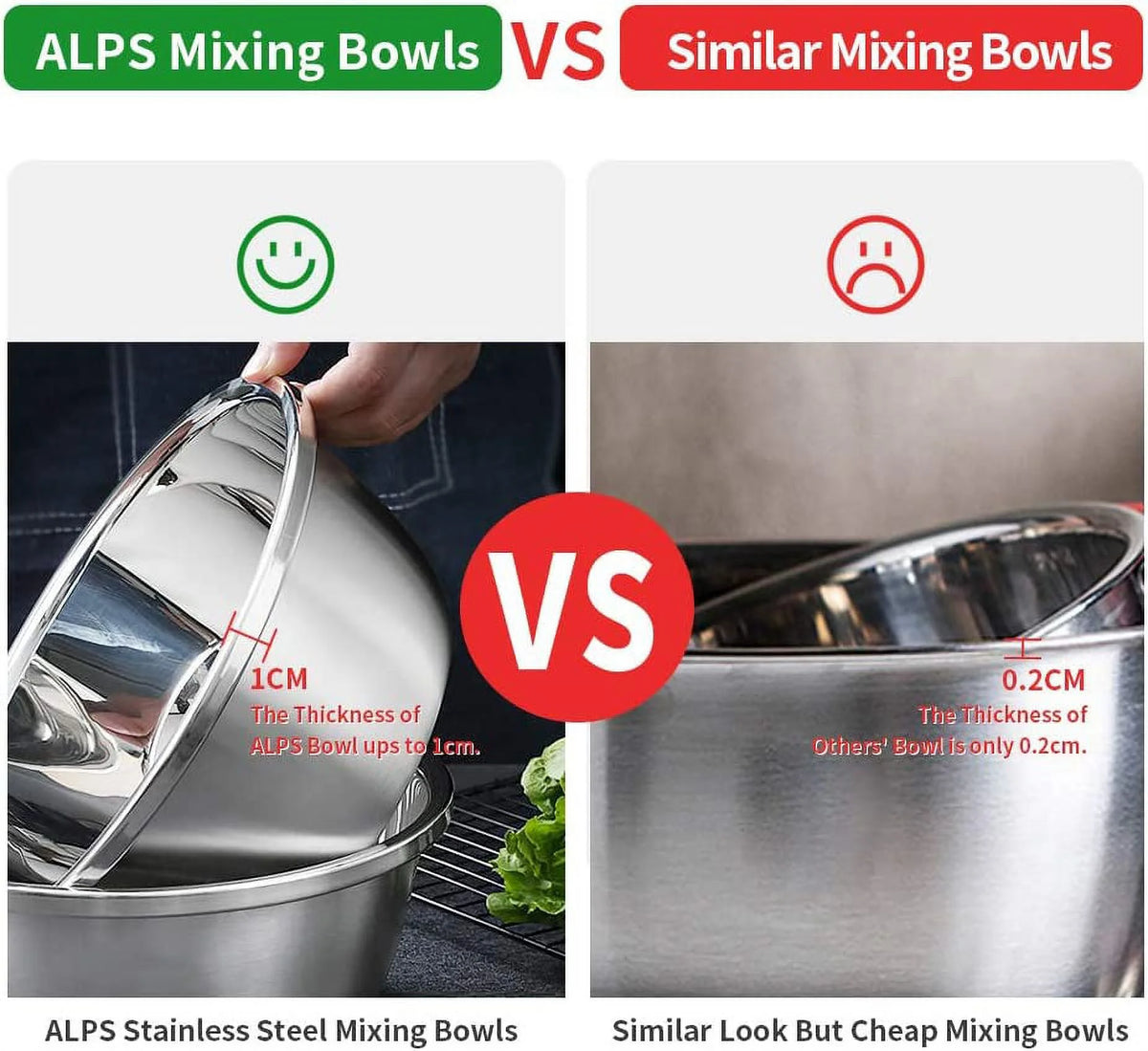 304 Stainless Steel Mixing Bowls Set of 5 P68732
