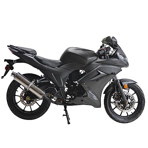 125cc Motorcycle with Manual Transmission, LED Lights, 17 Inches Wheels, Black E791012