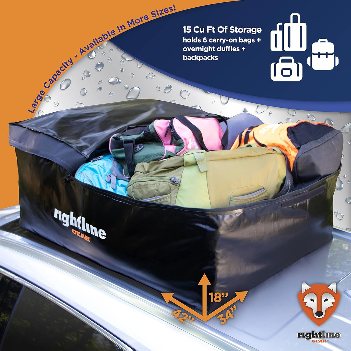 15 cu ft Waterproof Car Top Carrier K229