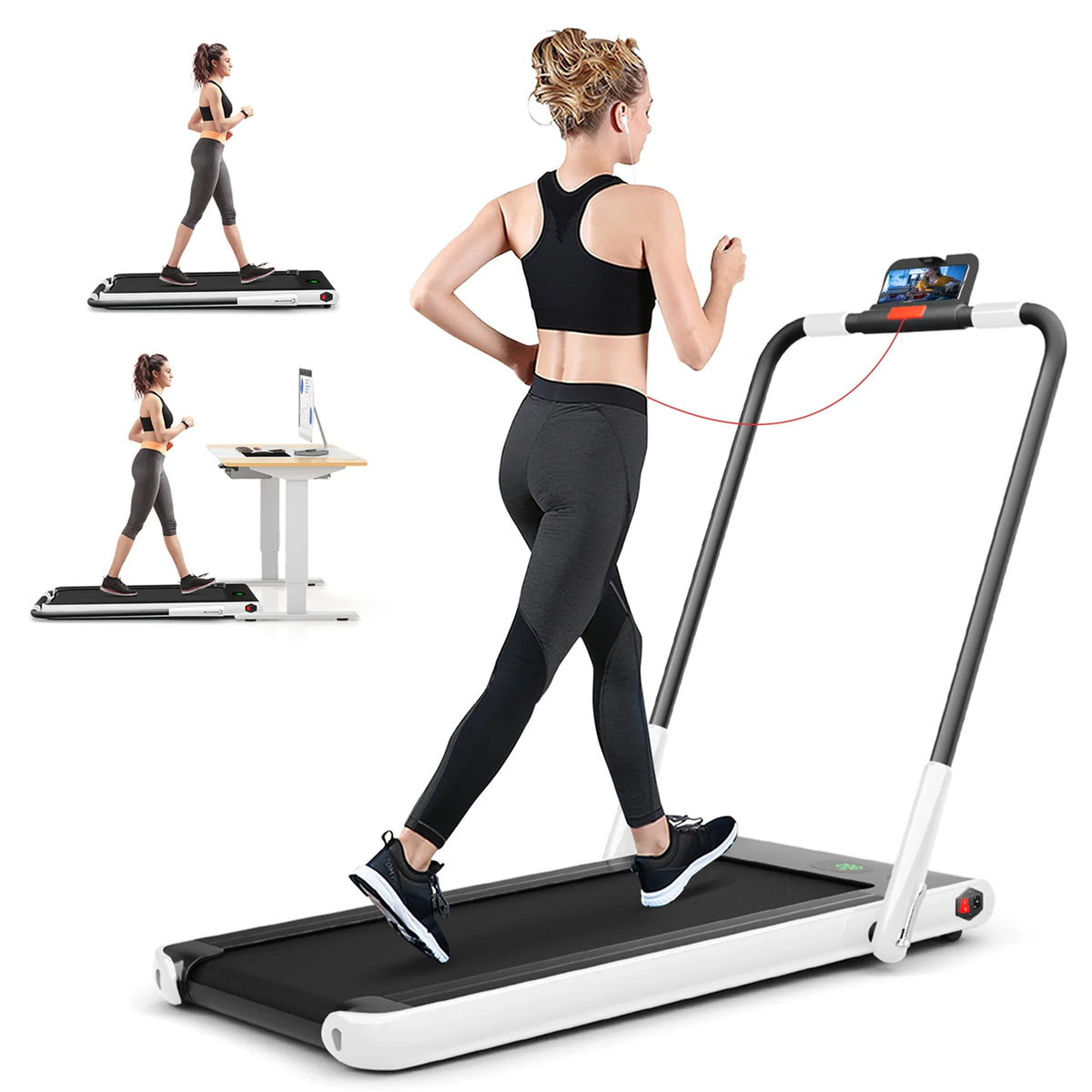 2.25HP 2-in-1 Folding Under Desk Treadmill A3543