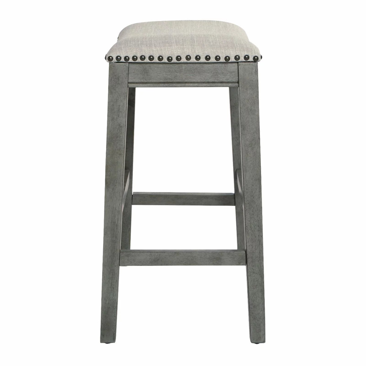 Beige Fabric Saddle Stool 2-Pack N3649