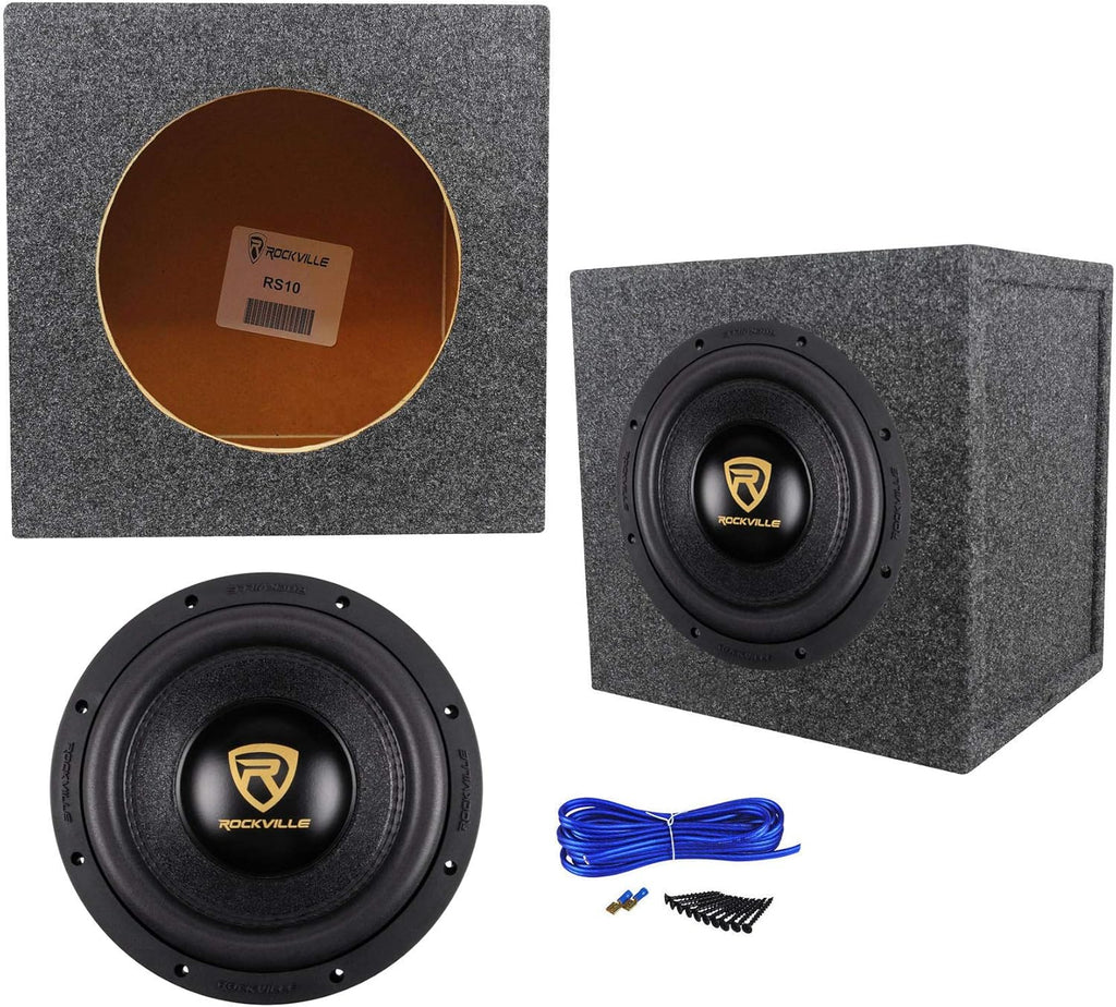 10 3200 Watt Car Audio Subwoofer with Sealed Sub Box Enclosure U1697