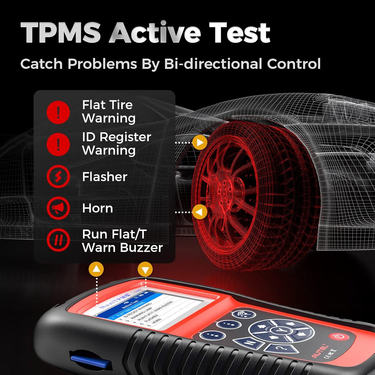 TPMS Relearn Tool with Tire Pressure Sensor Reset T283954