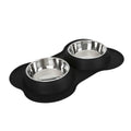 Double Dog Bowls with Bone Shaped Mat Diner Set U91599