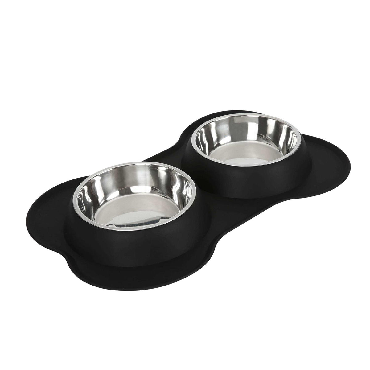 Double Dog Bowls with Bone Shaped Mat Diner Set U91599