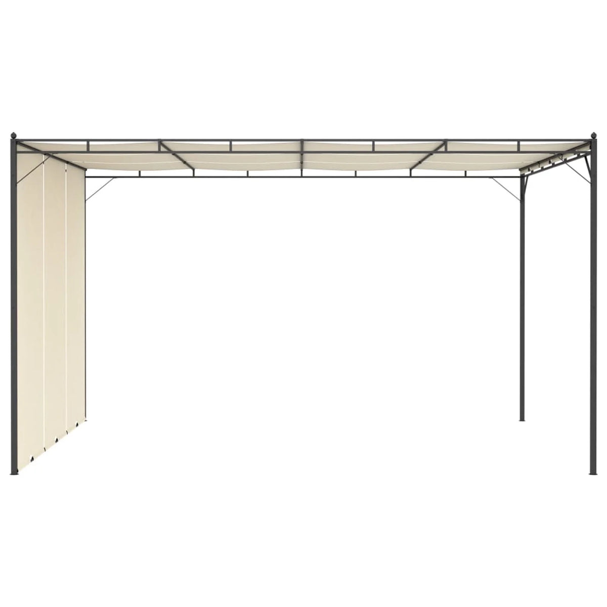 Canopy Cream Party Tent Shelter with Steel Frame and 100% Polyester Side Curtain H41031