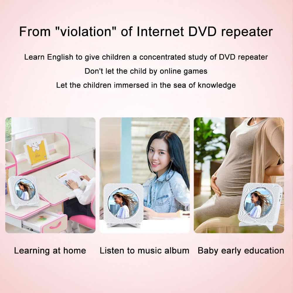 DVD Player with Bluetooth 5.1 Dual Speakers, Remote Control, RCA, HDMI Cable, HD 1080p S2201