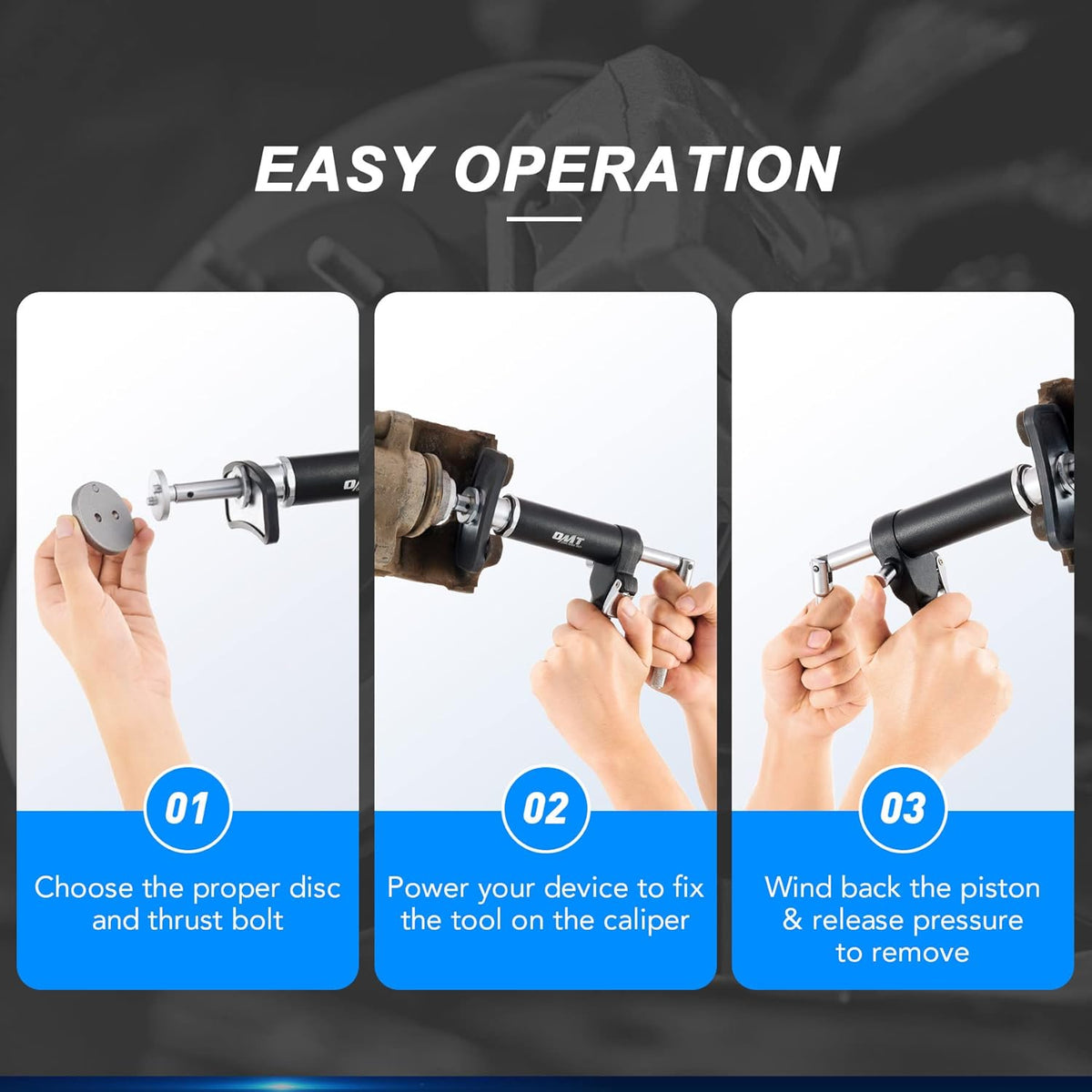 23pc Pneumatic Brake Caliper Compression Tool with 22 Disc Adapters and 2 Caliper Hangers O7837