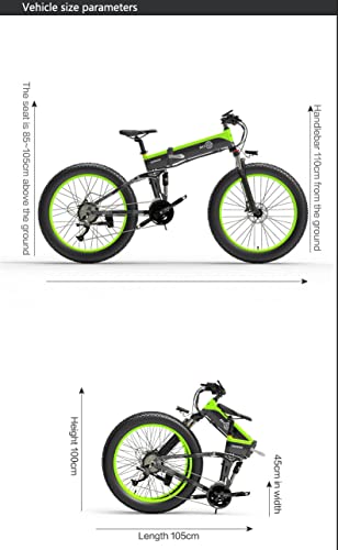 Foldable 26" x 4.0 Fat Tire Electric Bicycle with 1500w Motor and 48V 12.8Ah Removable Battery R63461