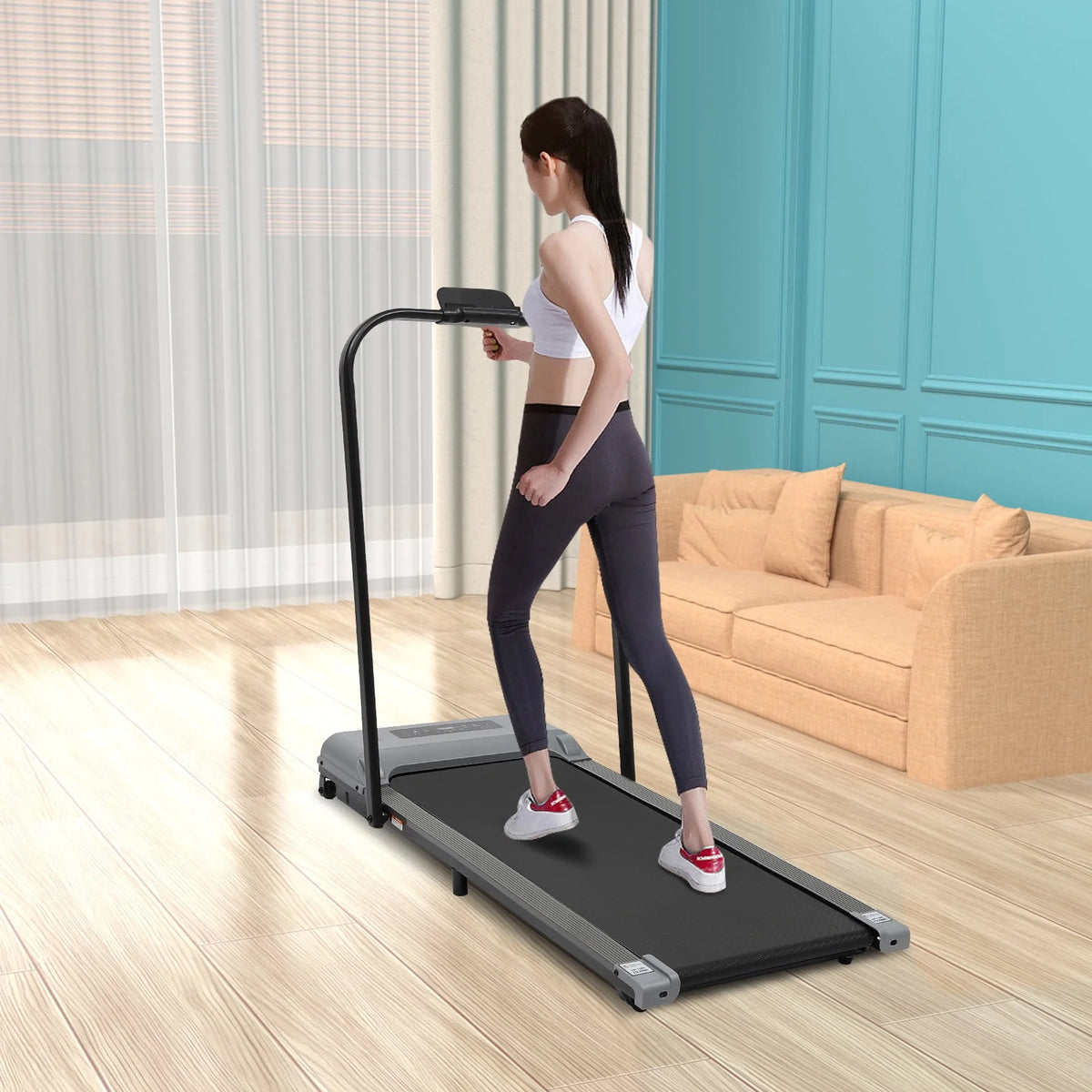 2 in 1 Folding Treadmill, 3.0HP Electric Treadmill with Remote Control and LED Display F4375