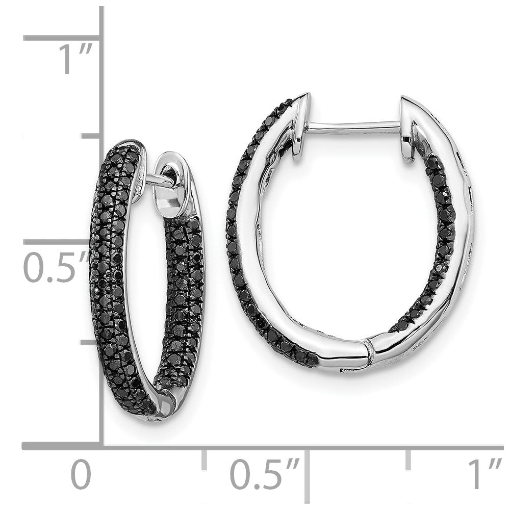 All Black Diamond Hoop Earrings G7361
