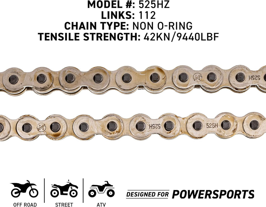 Front 15 Rear 40 Tooth 525HZ Standard 112 Links Drive Sprocket Chain Combo E1212
