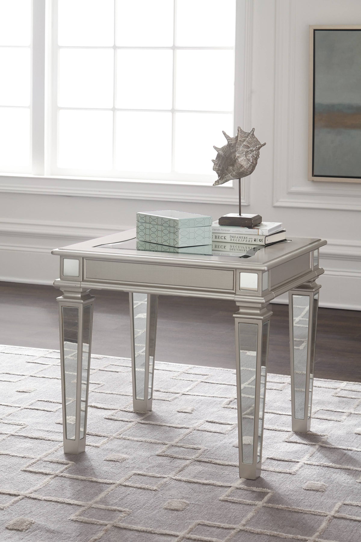 Silver Rectangular End Table M733