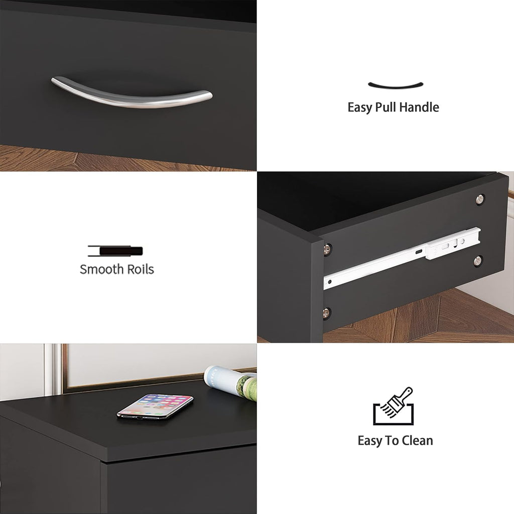 Black 4 Drawer Solid Wood Dresser X110468