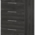 Dark Grey 5 Drawer Wood Dresser F850426