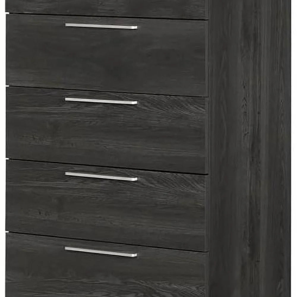 Dark Grey 5 Drawer Wood Dresser F850426