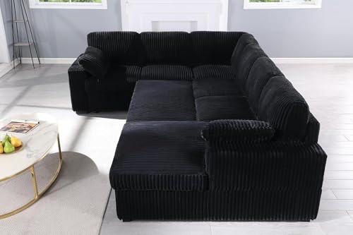 Oversized U Shaped Sleeper Sectional Sofa with Storage Chaise Q318