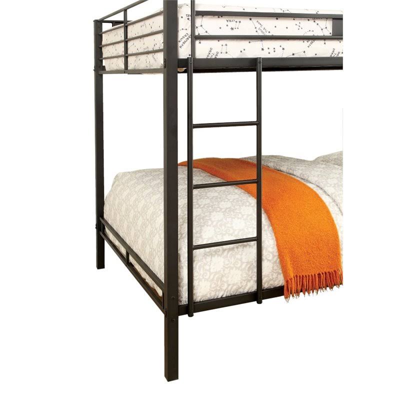 Metal Queen Over Queen Bunk Bed in Black K845