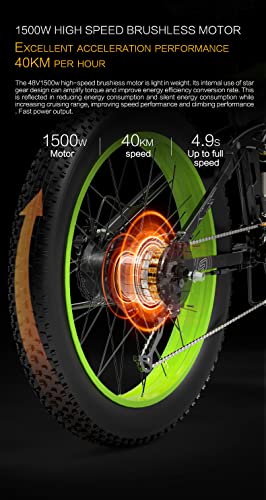 Foldable 26" x 4.0 Fat Tire Electric Bicycle with 1500w Motor and 48V 12.8Ah Removable Battery R63461