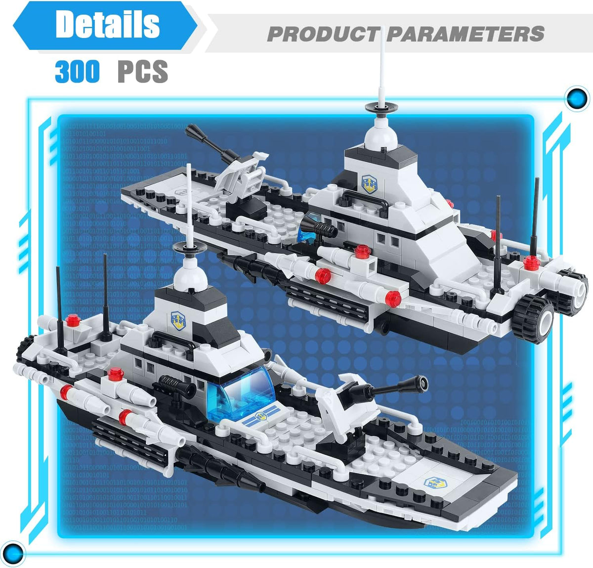 796 Pieces City Police Military Battleship Building Blocks Set D105407