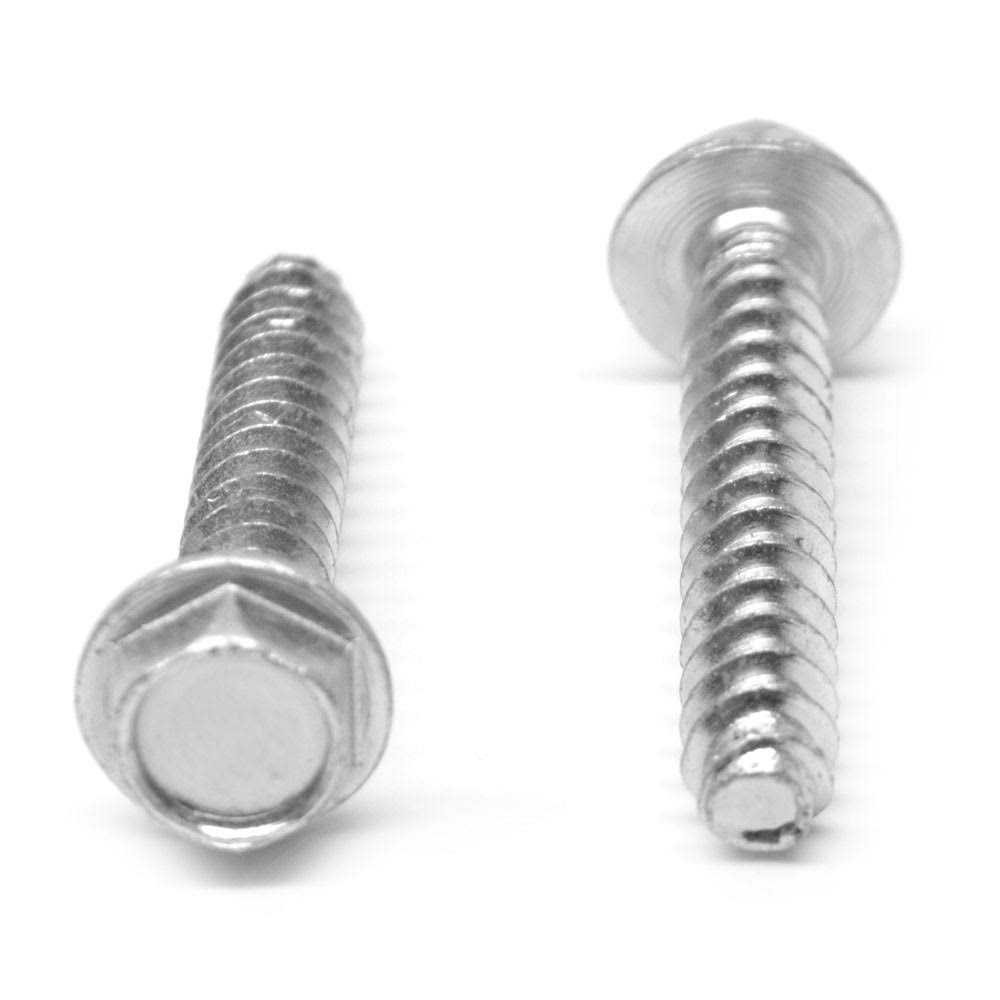#4-20 x 1/2 Slotted Hex Washer Head Thread Rolling Screw Zinc Plated F8038