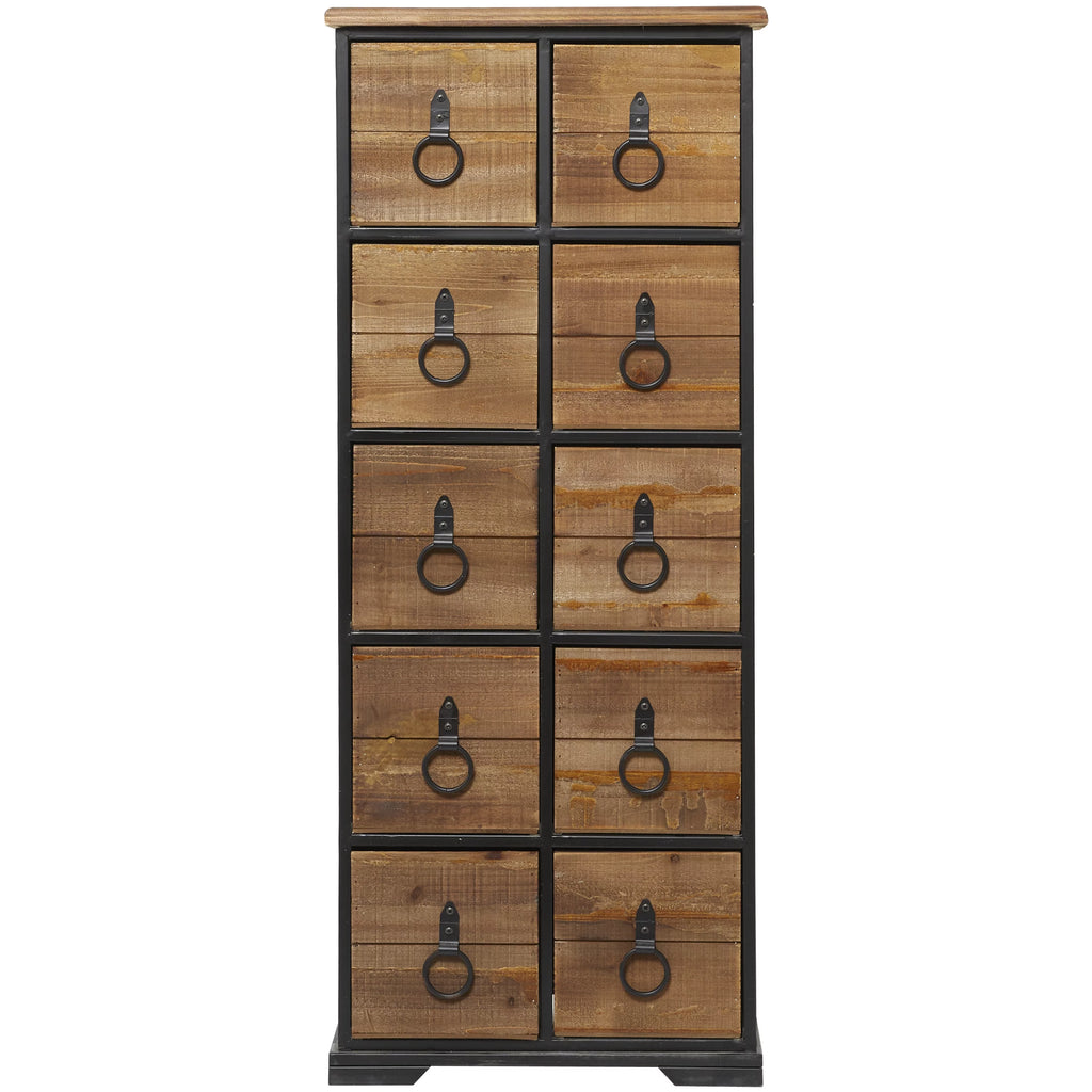Rustic Wood Chest with Black Handles G452