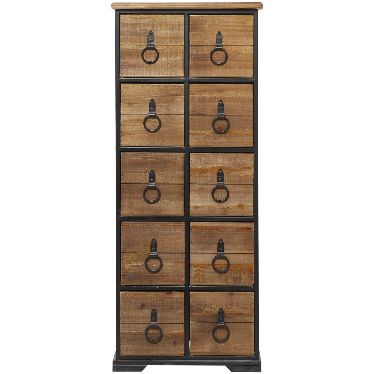 Rustic Wood Chest with Black Handles G452