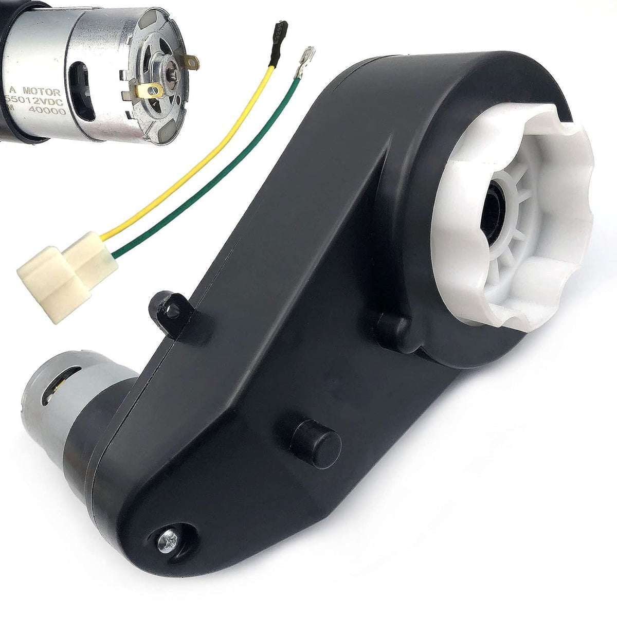 12V 550 Gearbox High Torque DC Motor for Kids Ride on Car Parts, Pack of 2 E87002