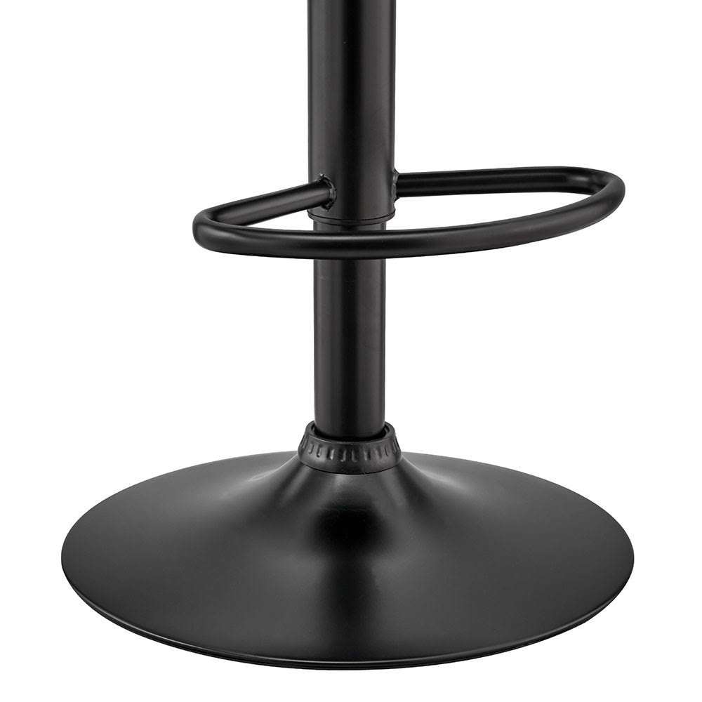 Gray Faux Leather and Black Metal Adjustable Swivel Bar Stool L61788