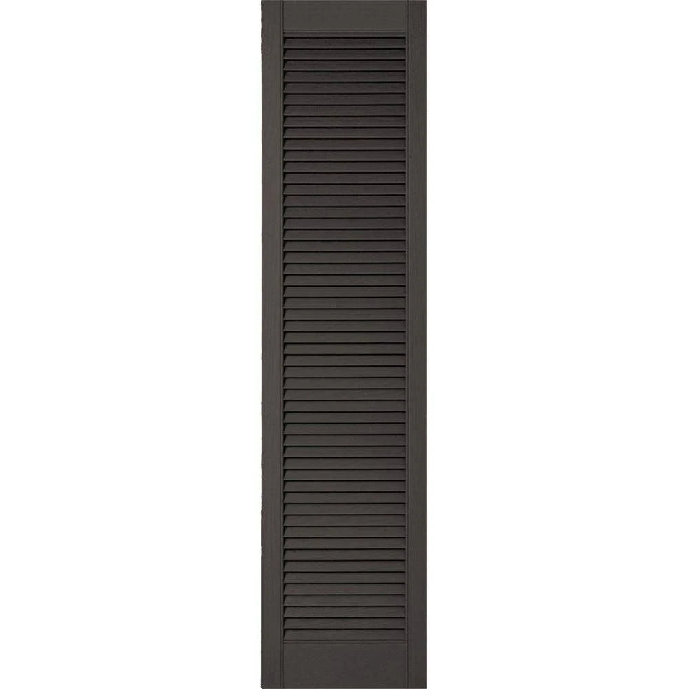 Tuxedo Grey Vinyl Louver Shutters, Per Pair Y140592