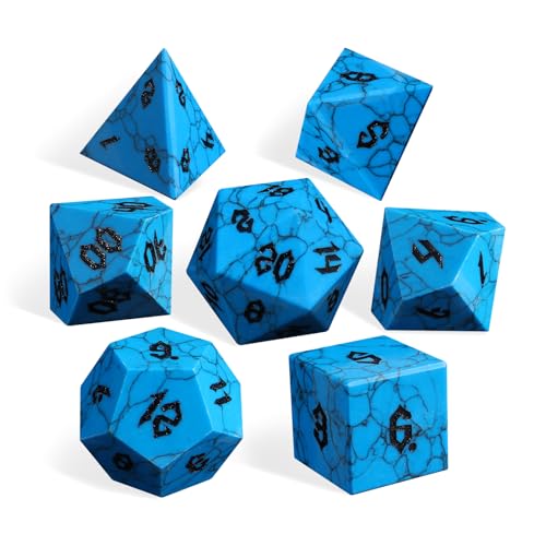 7 PCS Stone DND Dice Set with Case D362676