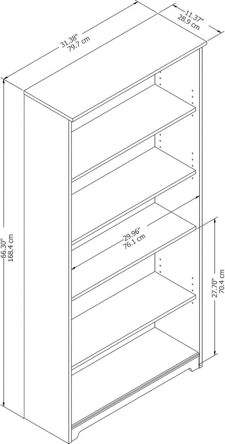 5 Shelf Ash Gray Bookcase H43845