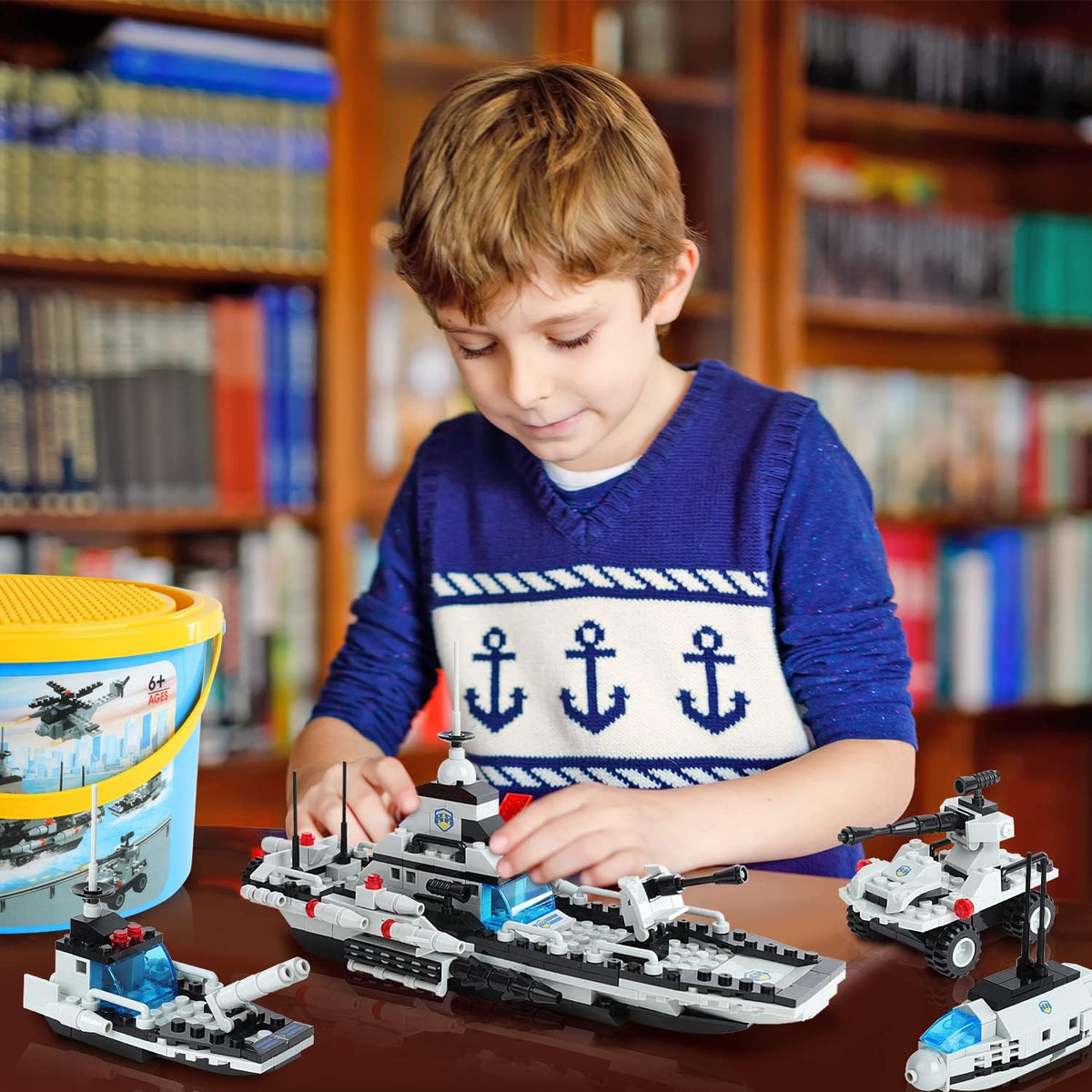 796 Pieces City Police Military Battleship Building Blocks Set D105407