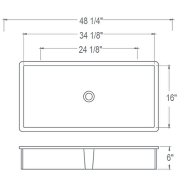White Solid Surface Rectangular Undermount Lavatory P5351