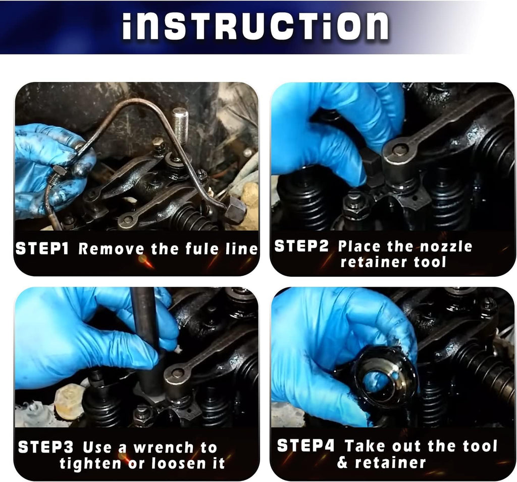 Fuel Injection Nozzle Retainer Spanner Wrench Tool Pack of 2 I1767