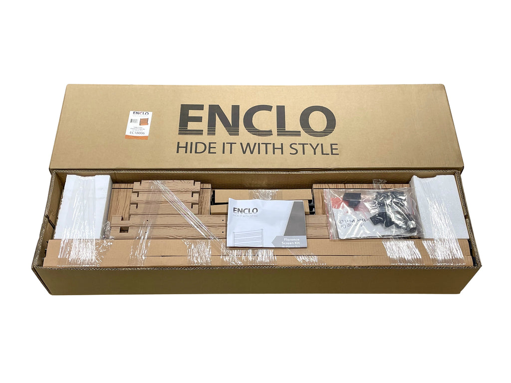 Freestanding Vinyl Outdoor Privacy Screen and Planter Box Kit W9004