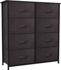 Brown 8 Drawer Fabric Storage Tower with Steel Frame B469