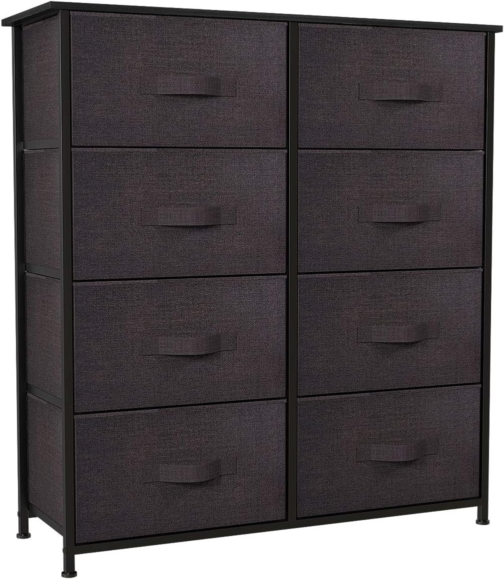 Brown 8 Drawer Fabric Storage Tower with Steel Frame B469