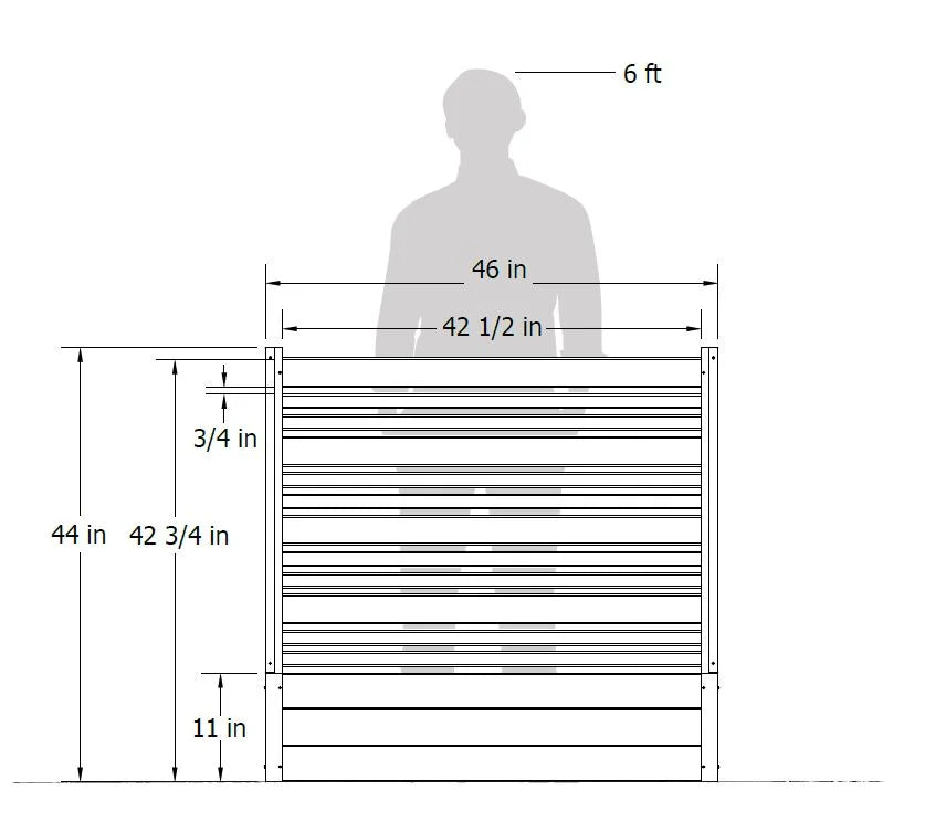 Freestanding Vinyl Outdoor Privacy Screen and Planter Box Kit W9004
