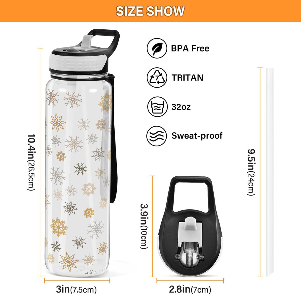 Clear 32oz Tritan Water Bottle with Straw B49607