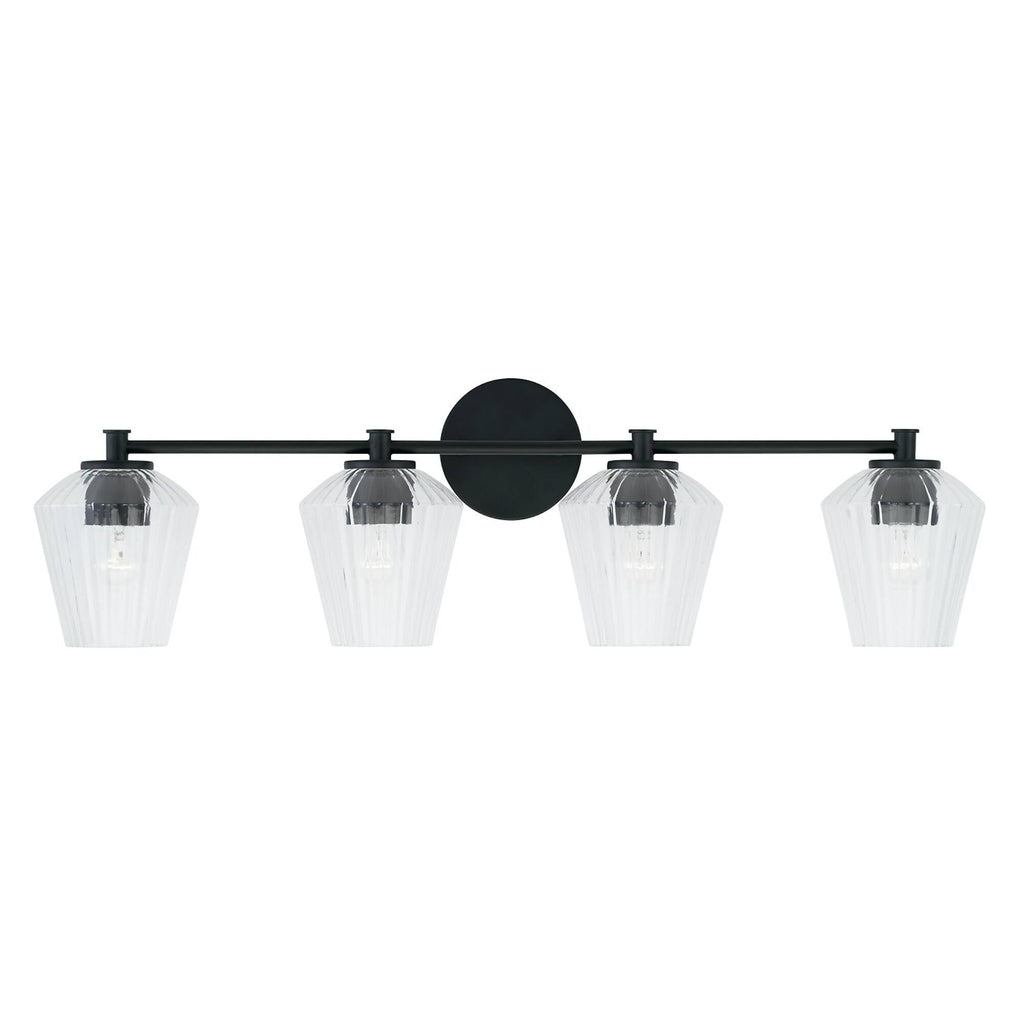 Matte Black 4 Light Bath Vanity S106174