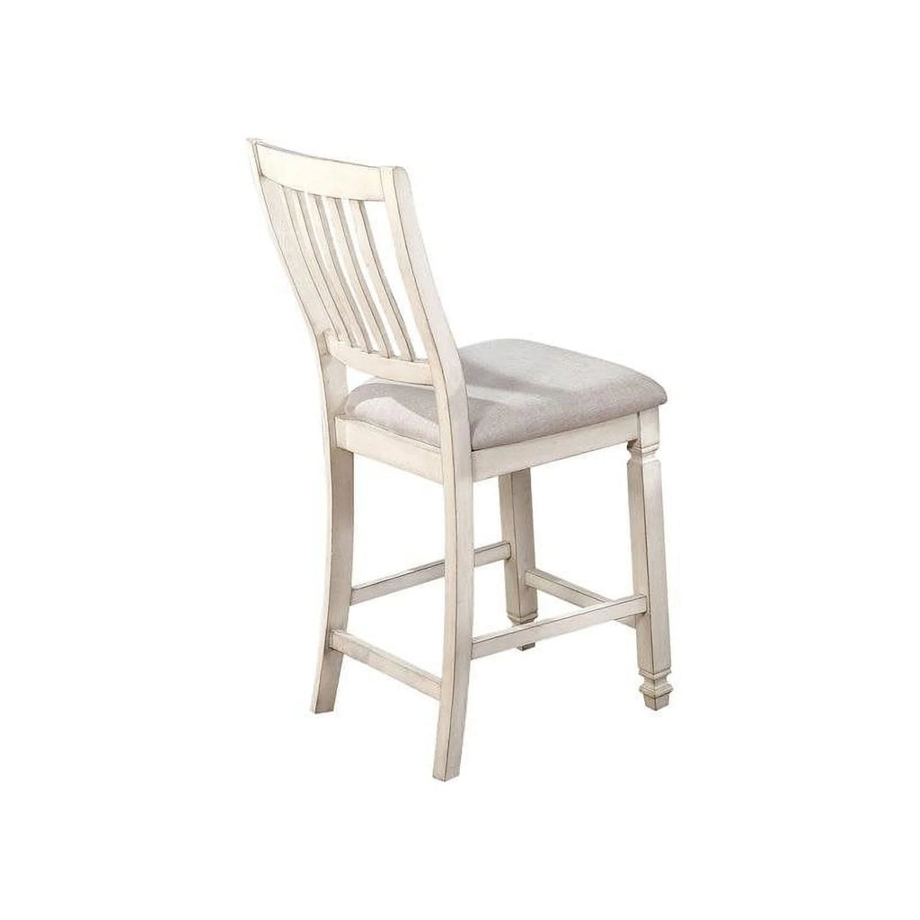 Antique White Wood Counter Stool Set of 2 I559731
