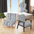 Vintage Abstract Flowers Upholstered Accent Chair and Arm Chair I199794