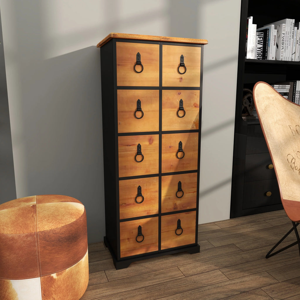 Rustic Wood Chest with Black Handles G452